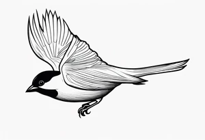 Flying sparrow tattoo idea