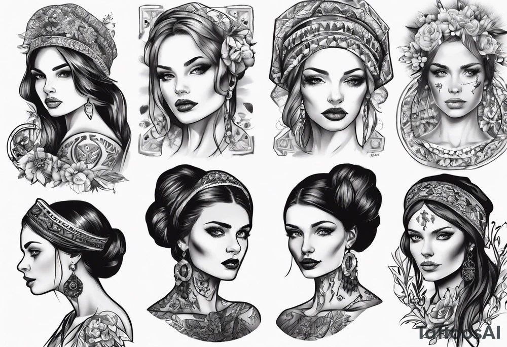 Beautiful Ukrainian Woman tattoo idea
