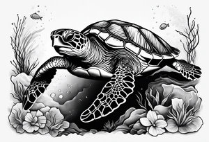 Leg tattoo
Sea turtle
Underwater tattoo idea