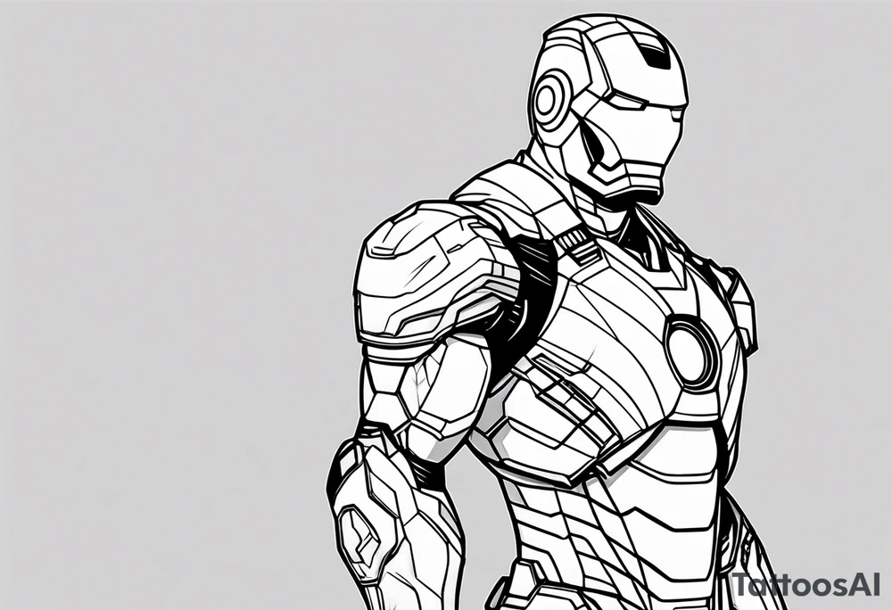 iron man side vieuw tattoo idea