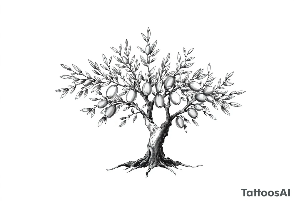 Olive tree tattoo idea