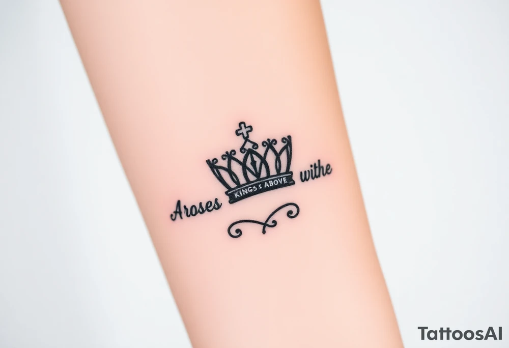 A rose with a kings crown above it tattoo idea