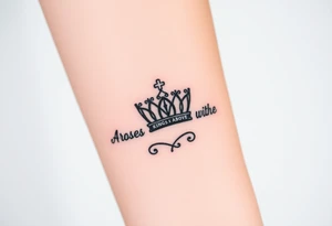 A rose with a kings crown above it tattoo idea