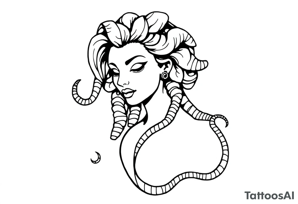 medusa with boobs tattoo idea