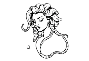 medusa with boobs tattoo idea