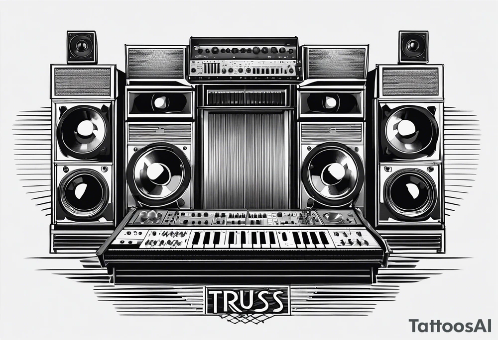 Truss, music, mix stadion, faders, speaker tattoo idea