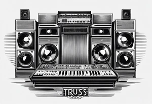 Truss, music, mix stadion, faders, speaker tattoo idea