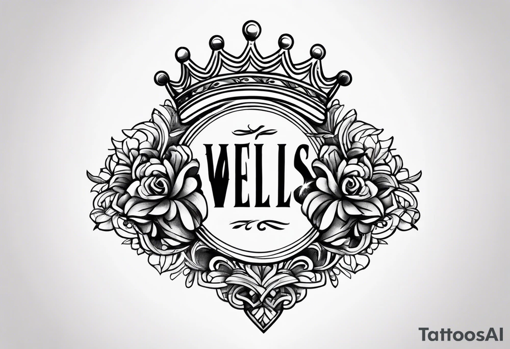 My last name Wells with a crown tattoo idea