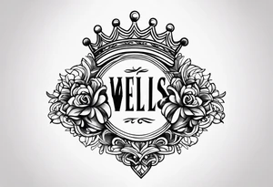 My last name Wells with a crown tattoo idea