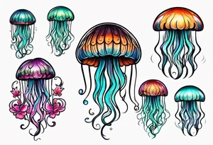 traditional style jellyfish tattoo idea
