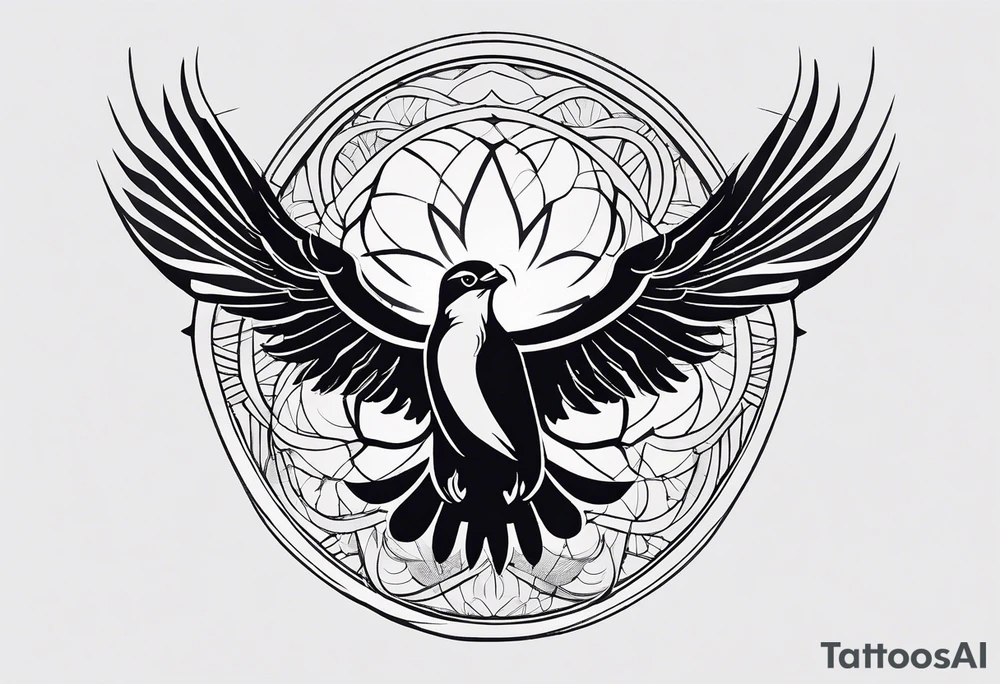 Create minimalistic tatoo symbolising freedom to live anywhere in the world. It should be peaceful and respectful. tattoo idea