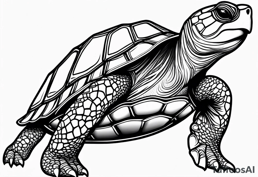 outline of a turtle with a spiked shell tattoo idea