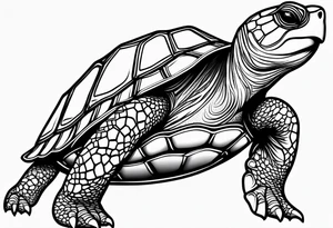 outline of a turtle with a spiked shell tattoo idea