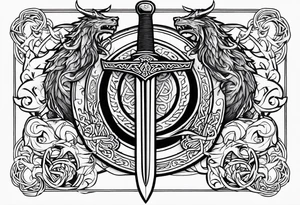 Viking sword Valhalla dragon tattoo idea