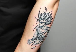 legendary dragonball z scene with energy aura and power effects tattoo idea