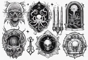 lovecraft theme arms zone tattoo idea