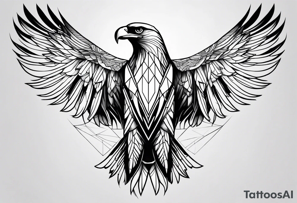 eagle, geometric, subtle, men, forearm tattoo idea