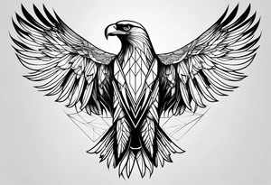 eagle, geometric, subtle, men, forearm tattoo idea