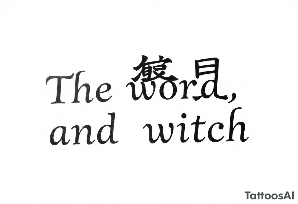 The word “싸이커스” and witch tattoo idea
