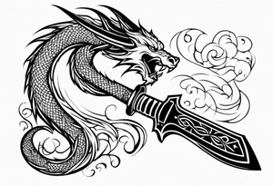 Valhalla prayer sword dragon axe tattoo idea