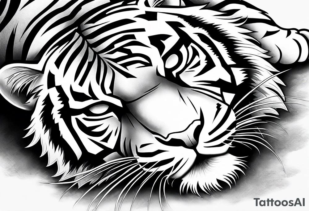 tiger sleeping tattoo idea