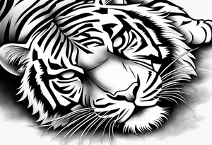 tiger sleeping tattoo idea