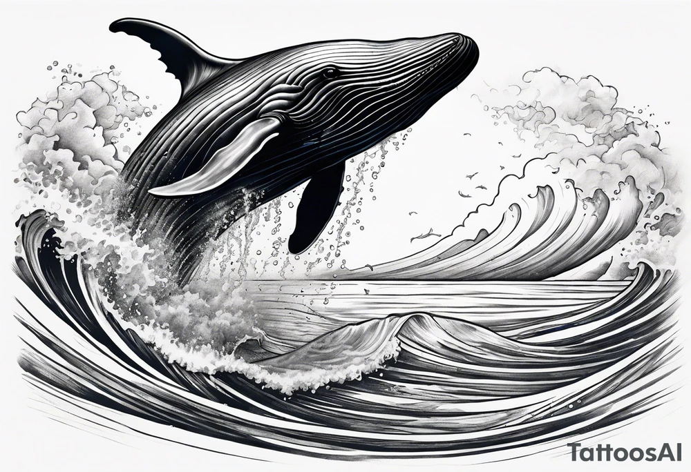 Hawaiian whale breaching tattoo idea