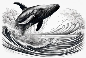 Hawaiian whale breaching tattoo idea