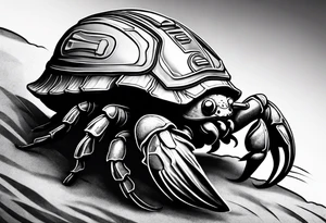hermit crab wearing a storm trooper helmet tattoo idea
