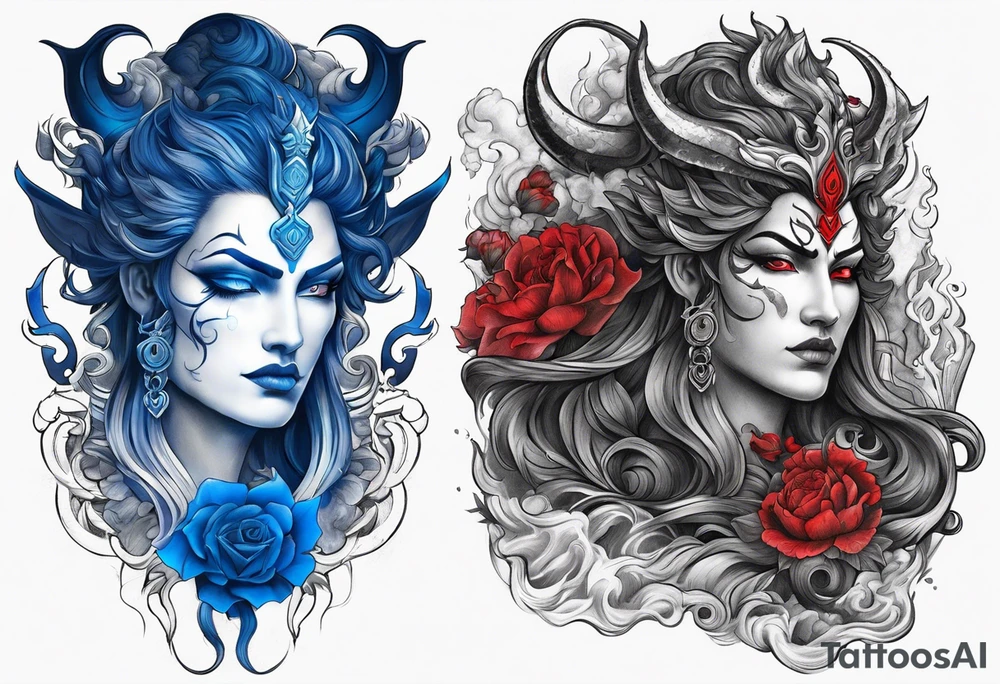 hades symbols blue and red
shadowns tattoo idea