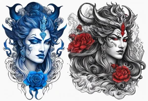 hades symbols blue and red
shadowns tattoo idea