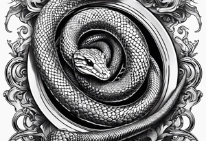 three headed snake in steampunk tattoo idea