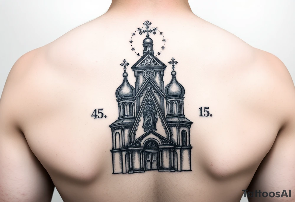 Icône Vierge de kazan sur église russe orthodoxe tattoo idea