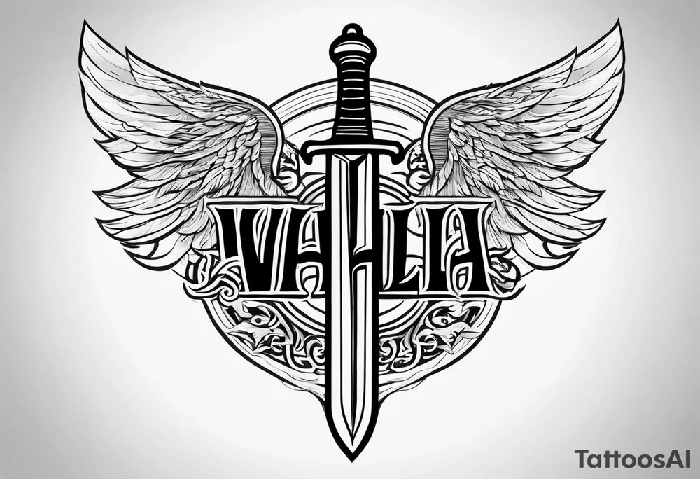 Valhalla sword tattoo idea