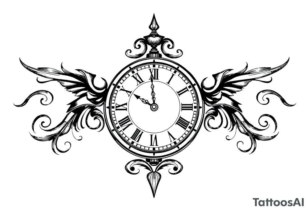 roman numerals with clock tattoo idea