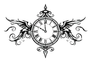 roman numerals with clock tattoo idea