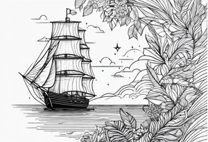 thin line, nautical themed, not dark, geometric, forearm location tattoo idea