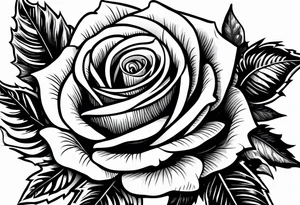 Rose flower with holly leaves around it tattoo idea
