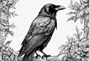 raven perched tattoo idea