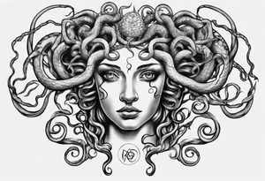 Medusa with no pupils tattoo idea