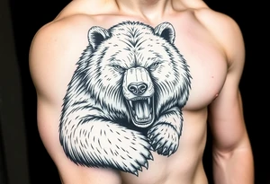 Powerful bear which protects tattoo idea