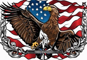 Memorial flag box tattoo idea