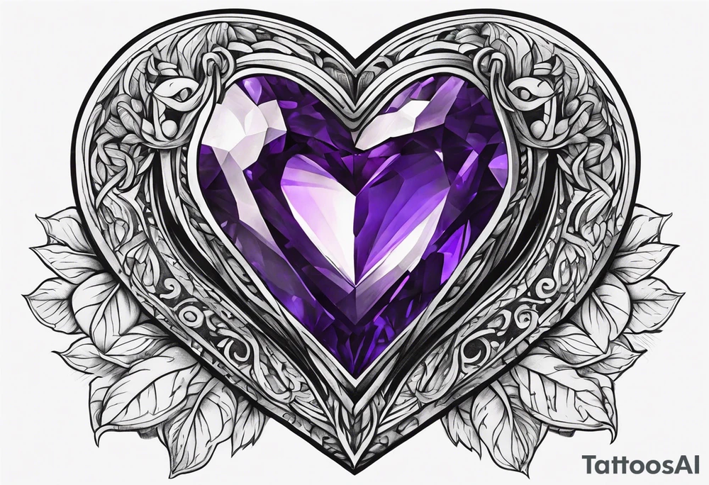 Amethyst heart tattoo idea