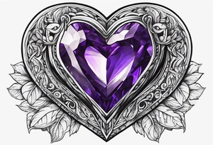 Amethyst heart tattoo idea