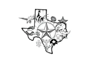 Combine all athletics Houston team logos into one nice one giant Texas tattoo idea