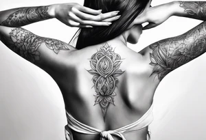 female arms tied behind her back close-up tattoo idea