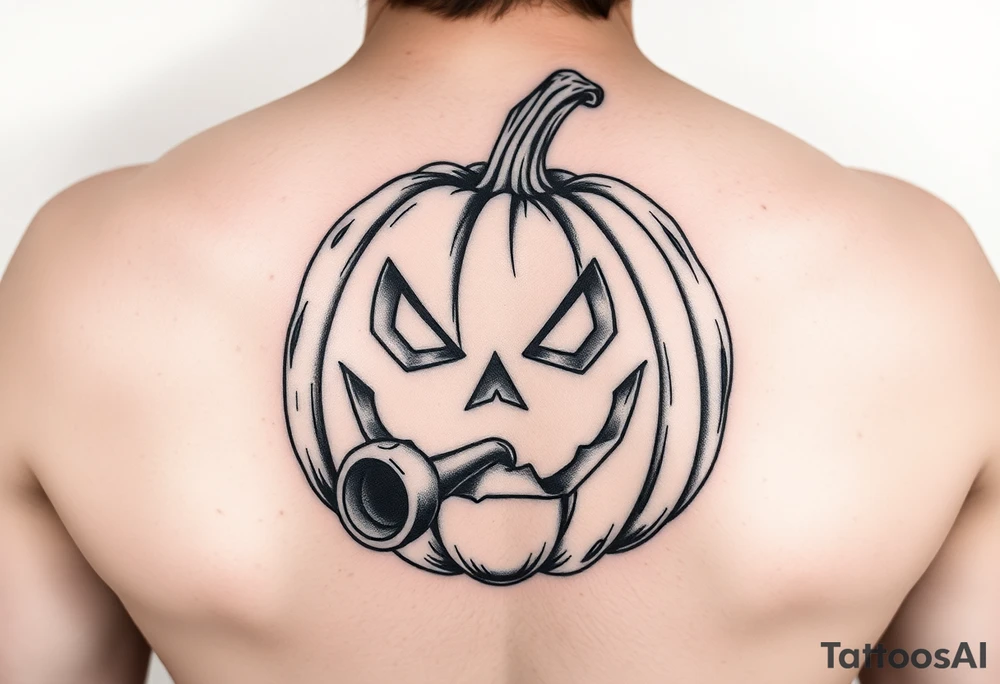 Spooky carved pumpkin 
With meth pipe tattoo idea