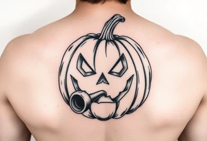 Spooky carved pumpkin 
With meth pipe tattoo idea