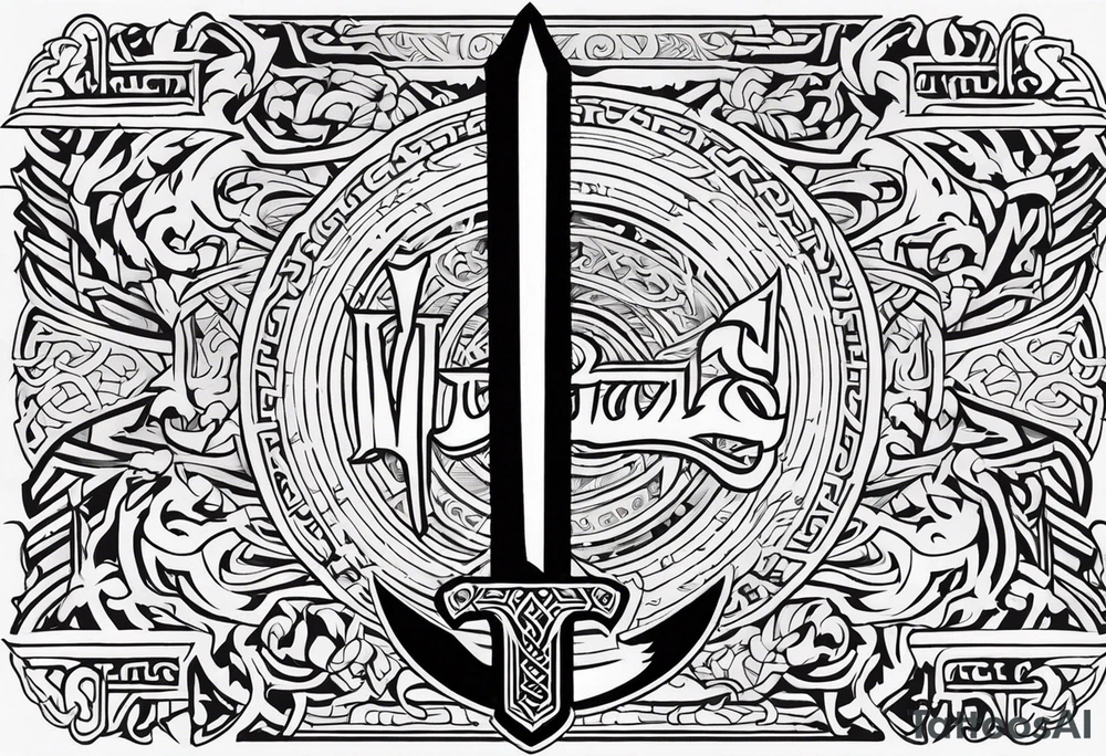 Viking sword Valhalla symbol tattoo idea