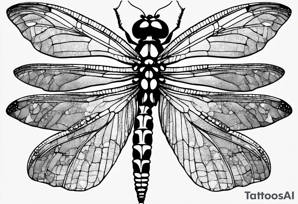 Dragonfly with name Okah and Heather tattoo idea